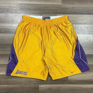VTG Nike Team Issue LA Lakers Reversible Shorts Kobe Sz 2XL
